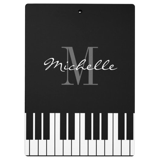 Pianolenmonogram klembord voor pianist-leraar (Achterkant)