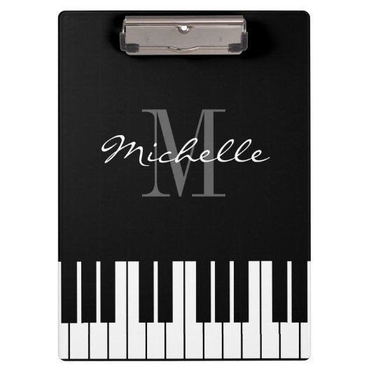 Pianolenmonogram klembord voor pianist-leraar (Voorkant)