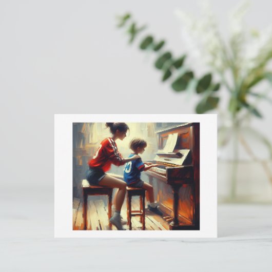 Pianoleraar, Briefkaart (Staand voorkant)