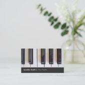 Pianoleraar - Elegant-toetsenbordfoto-Afbeelding Visitekaartje (Staand voorkant)