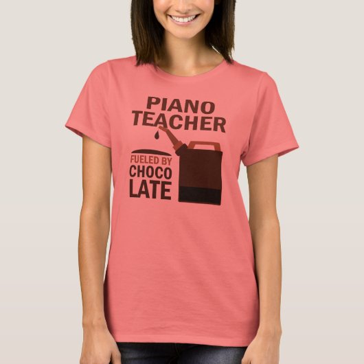 Pianoleraar (Funny) Chocolate T-shirt (Voorkant)