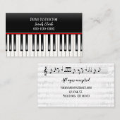 Pianoleraar met toetsenbord visitekaartje (Voorkant / Achterkant)