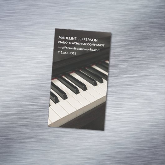 Pianoleraar Muziek Begeleider Moderne Pianist Magnetisch Visitekaartje (Voorbeeld)