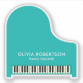 Pianoleraar, Muziekstudio, Pianodocent, Pianist Sticker (Voorkant)