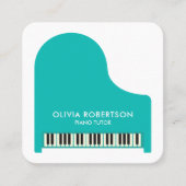 Pianoleraar, Muziekstudio, Pianodocent, Pianist Vierkante Visitekaartje (Voorkant)