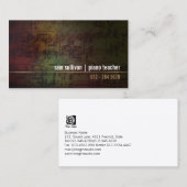 Pianoleraar Muzikant Grunge Muzieknoten Visitekaartje (Voorkant / Achterkant)