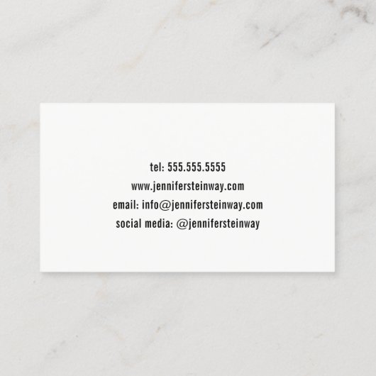 Pianoleraar Pianist Visitekaartje (Achterkant)