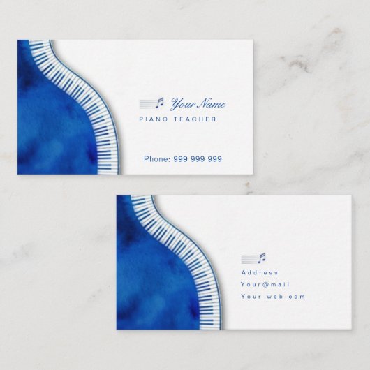 Pianoleraar Visitekaartje (Voorkant / Achterkant)