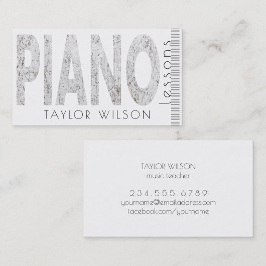 pianoleraar visitekaartje (Voorkant / Achterkant)