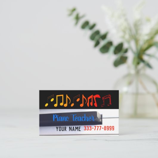 Pianoleraar Visitekaartje (Staand voorkant)