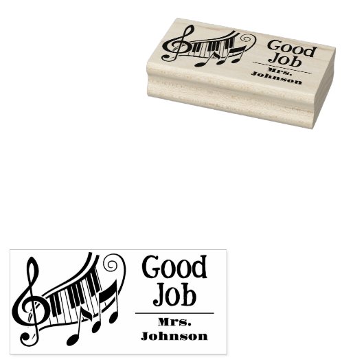 Pianoleraren Goed Werk Rubber Stamp Rubberstempel (Gestempeld)