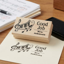 Pianoleraren Goed Werk Rubber Stamp