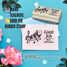 Pianoleraren Goed Werk Rubber Stamp Rubberstempel