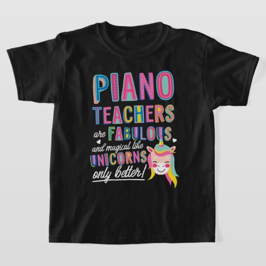 Pianoleraren zijn fel magisch als eenhoorns t-shirt (Laagn)