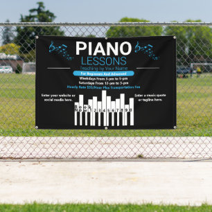 Pianoles Aangepaste Muziekleraar Tuin Spandoek