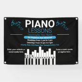 Pianoles Aangepaste Muziekleraar Tuin Spandoek (Horizontaal)