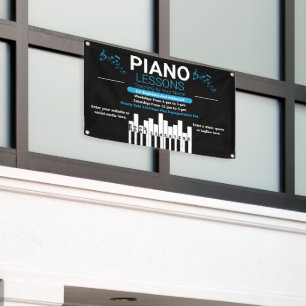 Pianoles Aangepaste Muziekleraar Tuin Spandoek