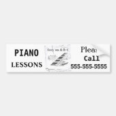 Pianoles - bumpersticker (Voorkant)