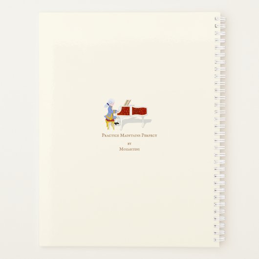 Pianoles en praktijkgegevens op maat planner (Achterkant)