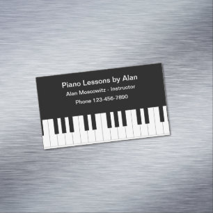 Pianoles instructeur magnetisch visitekaartje