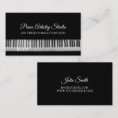 Pianoles instructeur muziekstudio visitekaartje (Voorkant / Achterkant)