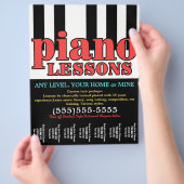 Pianoles. Muziek aanwijst. trappenblad Flyer (Hand)