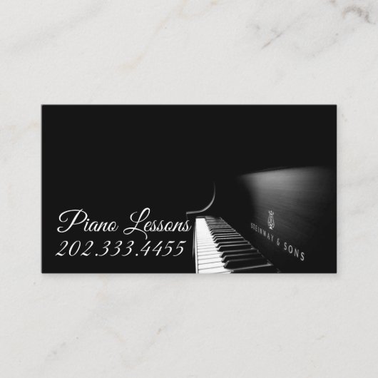 Pianoles, muziek, Visitekaartje instrumenten (Voorkant)