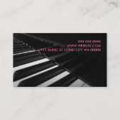 Pianoles, Muziekdocent Visitekaartje (Achterkant)