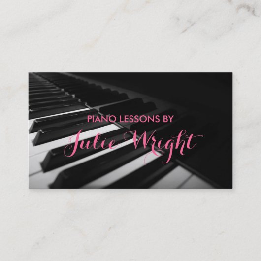 Pianoles, Muziekdocent Visitekaartje (Voorkant)