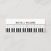 Pianoles Muziekleraar wit Mini Visitekaartje (Voorkant)