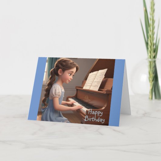 Pianoles Verjaardag Kaart (Voorkant)
