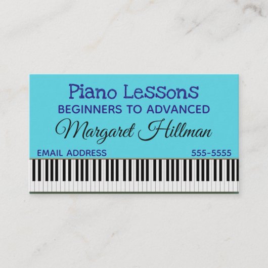 Pianoles Visitekaartje (Voorkant)