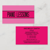 Pianolessen Baby en Hot Pink Visitekaartje (Voorkant / Achterkant)