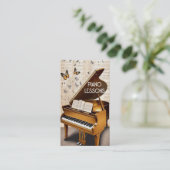 Pianolessen met vlinders visitekaartje (Staand voorkant)
