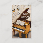 Pianolessen met vlinders visitekaartje (Voorkant)