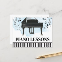 Pianolessen Muziek Flyer Briefkaart