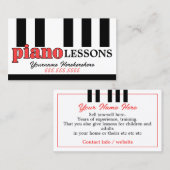 Pianolessen Piano Tuning Modern Design Toetsenbord Visitekaartje (Voorkant / Achterkant)