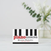 Pianolessen Piano Tuning Modern Design Toetsenbord Visitekaartje (Staand voorkant)