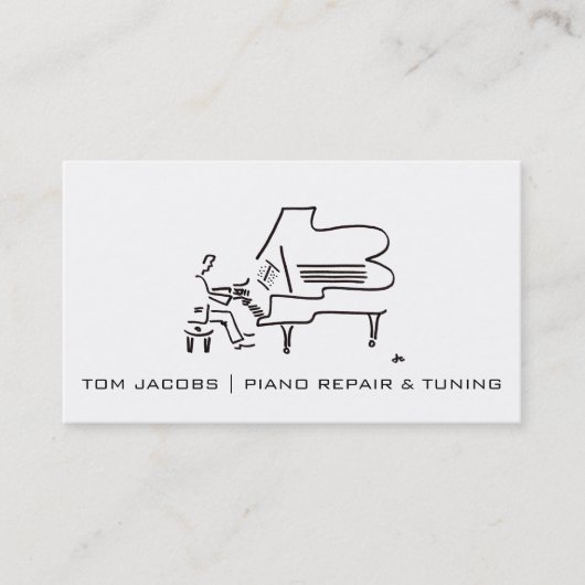 Pianolessen, pianoafstelling en reparatie visitekaartje (Voorkant)