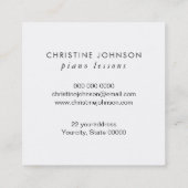 Pianolessen Vierkante Visitekaartje (Achterkant)