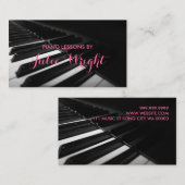 Pianolessen, Visitekaartje muziekinstructeur (Voorkant / Achterkant)