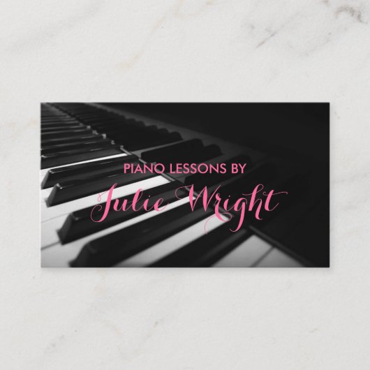 Pianolessen, Visitekaartje muziekinstructeur (Voorkant)