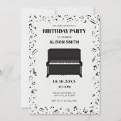 Pianomelodie muzieknoten verjaardag kaart (Voorkant)