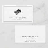 Pianomodern minimalistisch wit Visitekaartje (Voorkant / Achterkant)