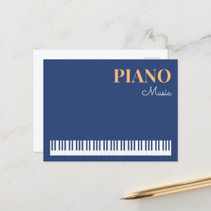Pianomuziek Stijlvol Modern Muziekinstrument Blauw Briefkaart