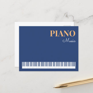 Pianomuziek Stijlvol Modern Muziekinstrument Blauw Briefkaart