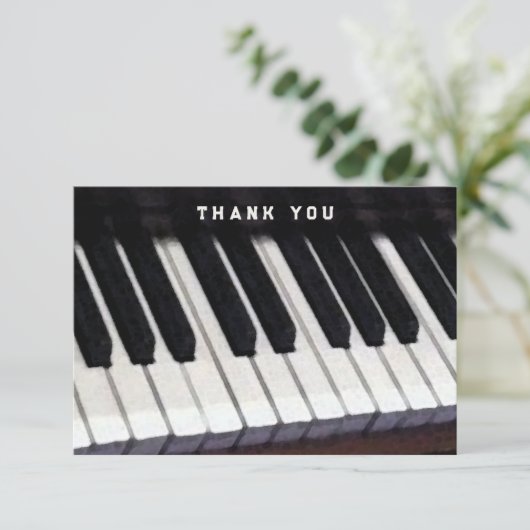 Pianomuziek thema bedankkaart (Staand voorkant)
