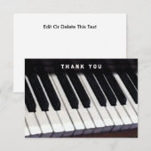 Pianomuziek thema bedankkaart (Voorkant / Achterkant)