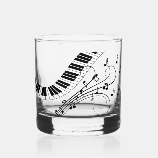 Pianomuziek Thema Design Whisky Glas (Voorkant)