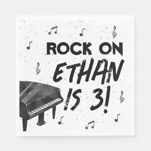 Pianomuziek Verjaardagsfeestje Papieren servetten (Voorkant)